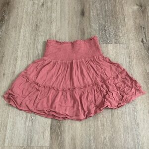Hippie Rose - Elastic Waist Pink Ruffled Skirt - Junior’s Size X-Small